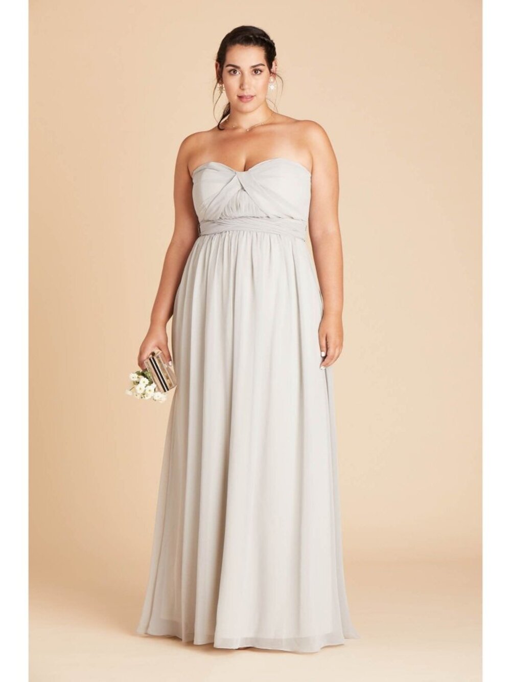 Birdy Grey NWT Grace Covertible Dress in Chiffon Dove Gray size Large - Picture 12 of 15